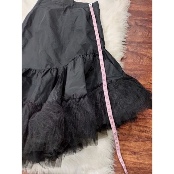 NWT Sandra Mansour x H&M Asymmetric Ruffle Tulle Flounce Skirt Black Womens Sz 2 - Picture 14 of 15
